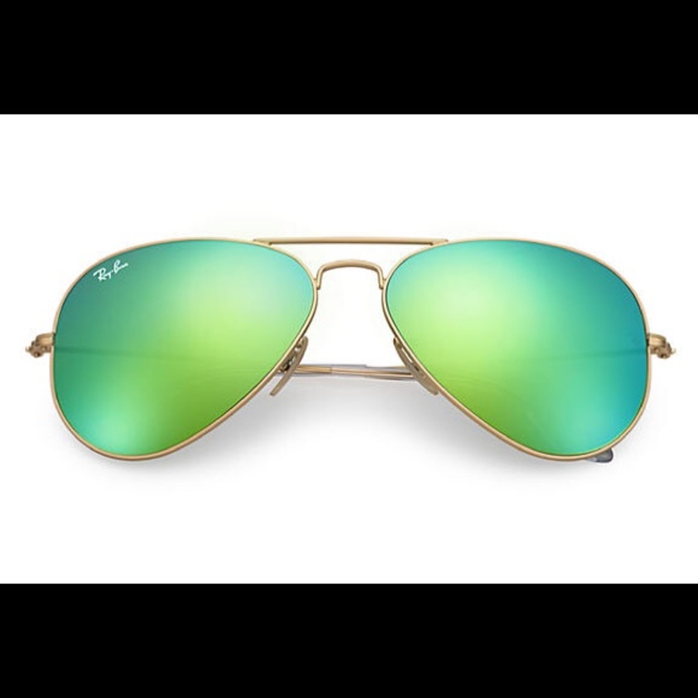 Ray Ban Green Reflective Aviators